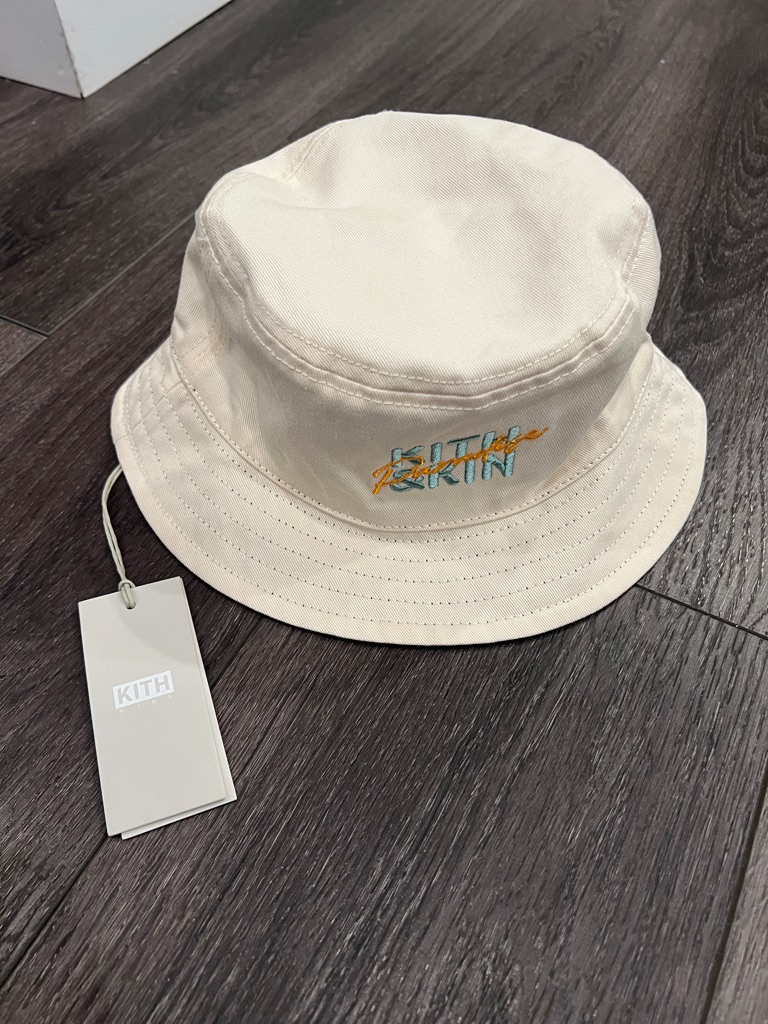 Kith Bucket Hat With Multicolor Embroidered Logo